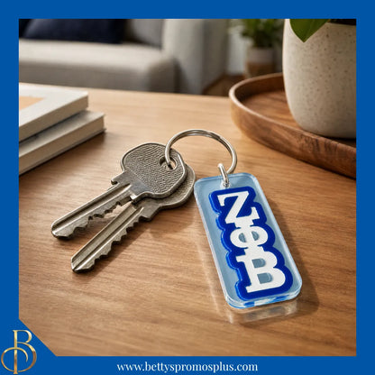 Zeta Phi Beta ΖΦΒ Vertical Block Acrylic Keychain-Zeta Phi Beta Paraphernalia-Zeta Phi Beta Keychain-Betty's Promos Plus