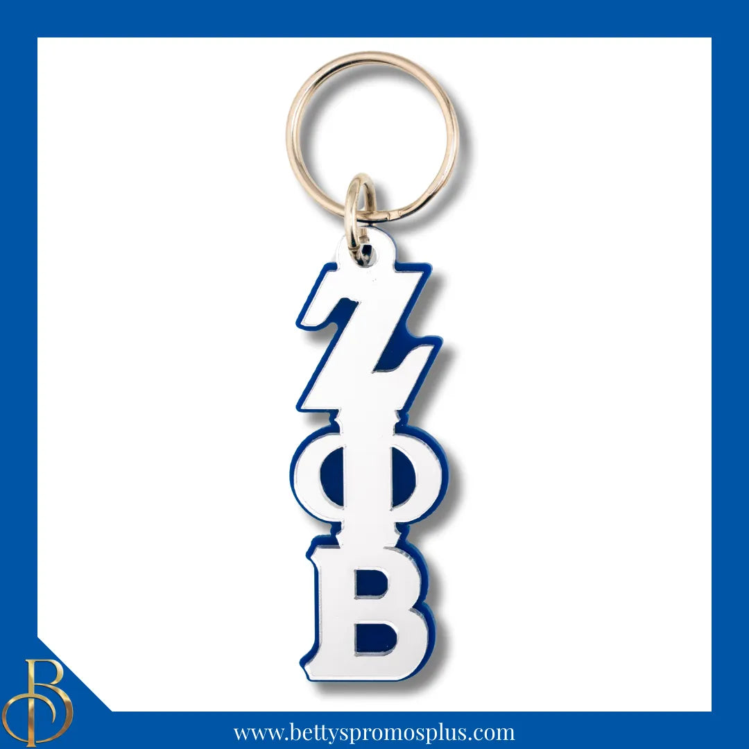 Zeta Phi Beta ΖΦΒ Vertical Greek Letters Acrylic Keychain-Zeta Phi Beta Paraphernalia-Zeta Phi Beta Keychain-Betty's Promos Plus