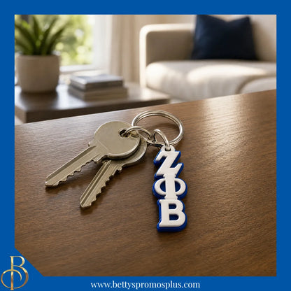 Zeta Phi Beta ΖΦΒ Vertical Greek Letters Acrylic Keychain-Zeta Phi Beta Paraphernalia-Zeta Phi Beta Keychain-Betty's Promos Plus