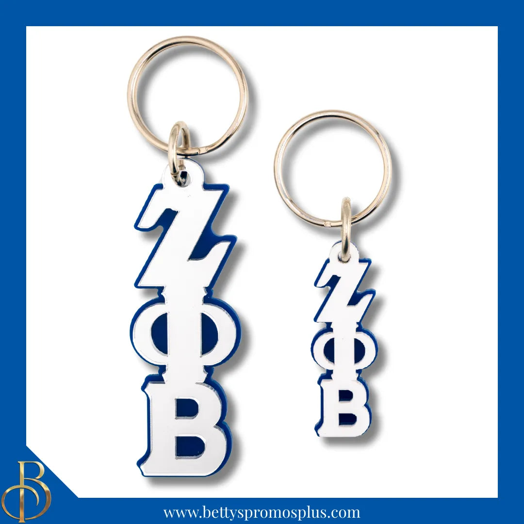 Zeta Phi Beta ΖΦΒ Vertical Greek Letters Acrylic Keychain-Zeta Phi Beta Paraphernalia-Zeta Phi Beta Keychain-Betty's Promos Plus