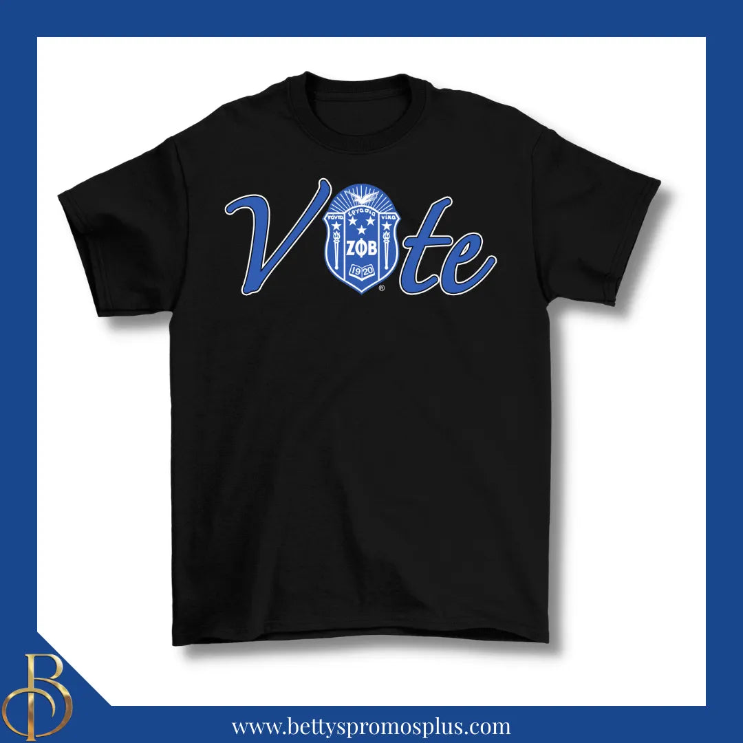 Zeta Phi Beta ΖΦΒ VOTE Screen Printed T-Shirt-Zeta Phi Beta Paraphernalia-Zeta Phi Beta T-Shirts-Betty's Promos Plus