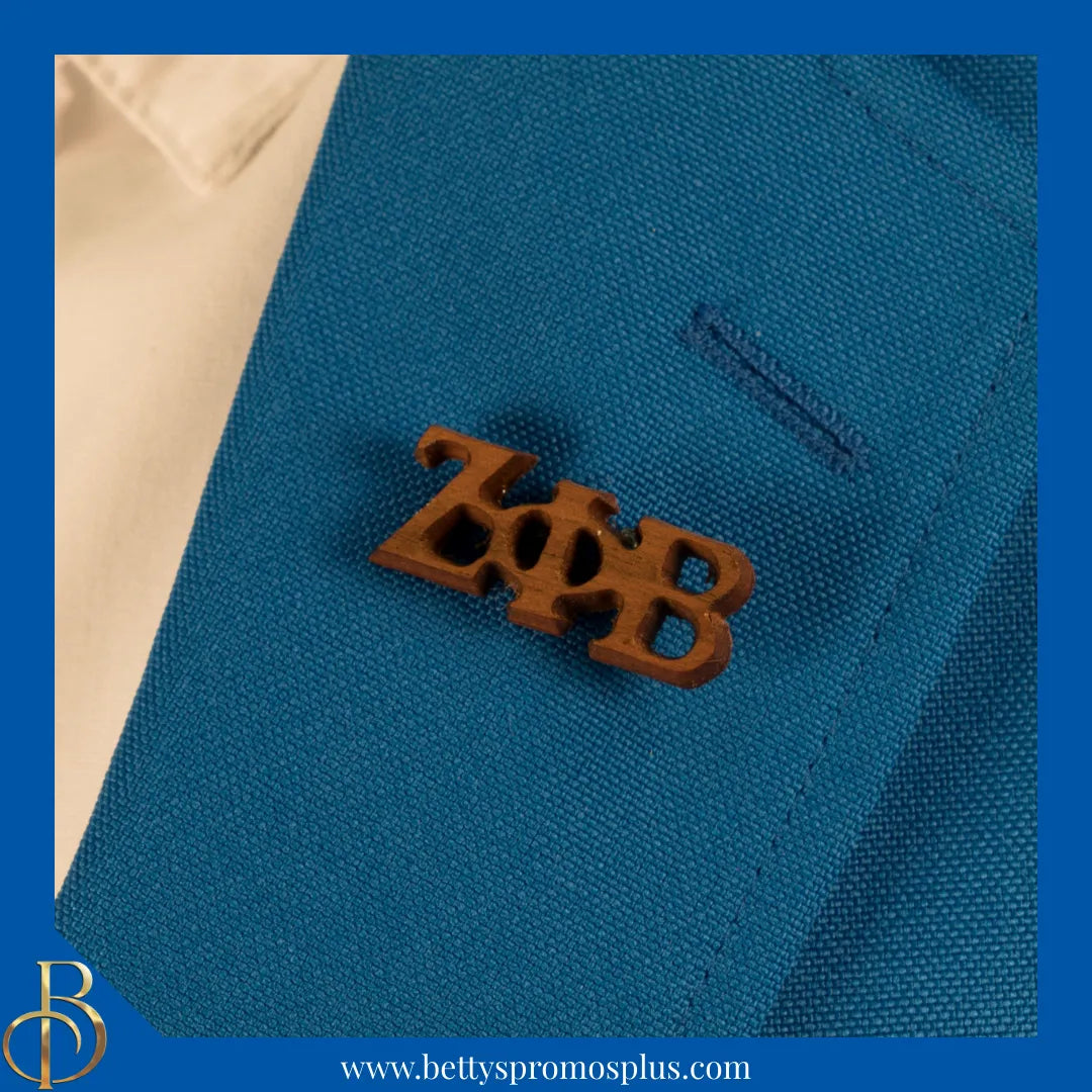 Zeta Phi Beta ΖΦΒ Wooden Greek Letters Lapel Pin-Zeta Phi Beta Paraphernalia-Zeta Phi Beta Lapel Pin-Betty's Promos Plus
