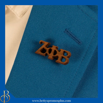 Zeta Phi Beta ΖΦΒ Wooden Greek Letters Lapel Pin-Zeta Phi Beta Paraphernalia-Zeta Phi Beta Lapel Pin-Betty's Promos Plus