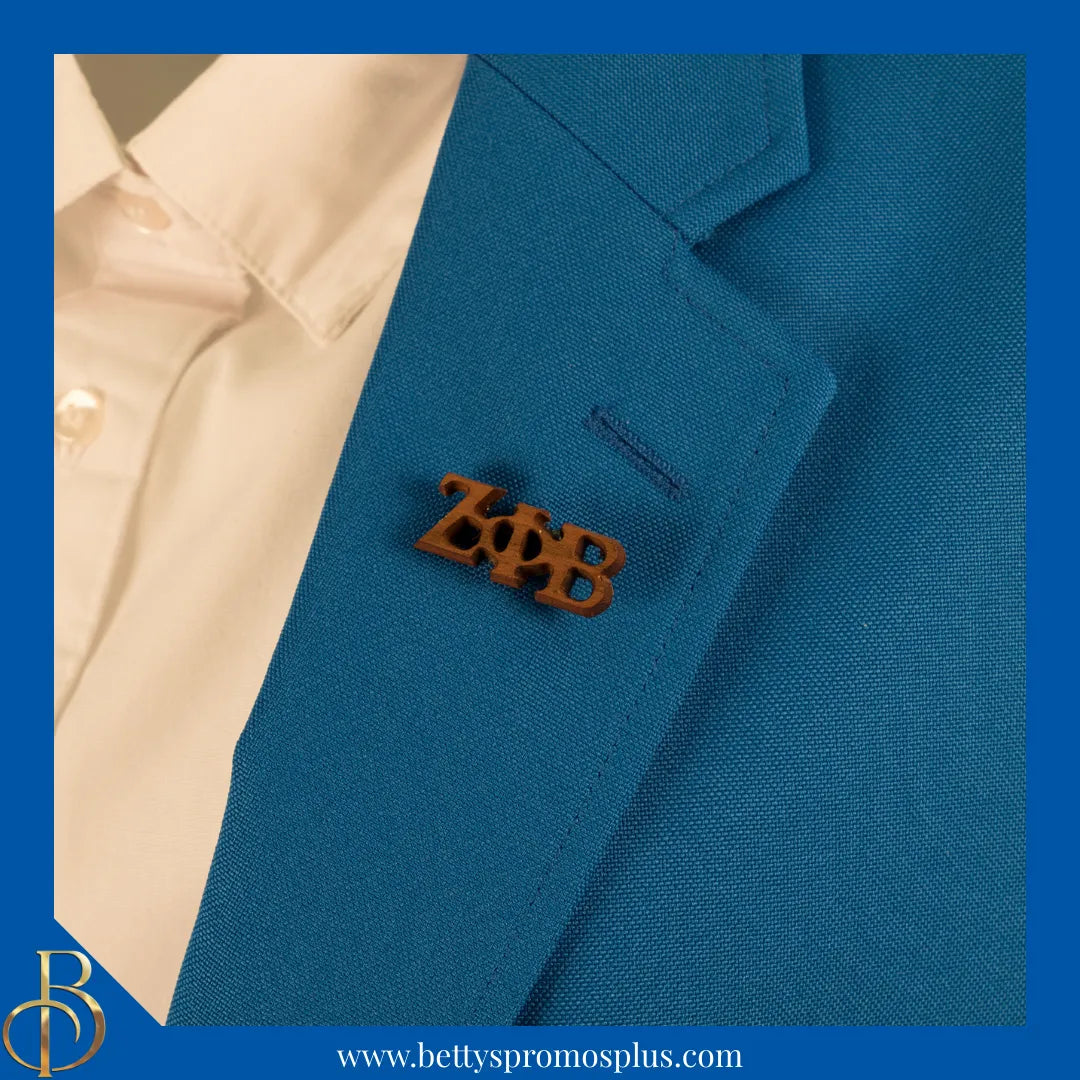 Zeta Phi Beta ΖΦΒ Wooden Greek Letters Lapel Pin-Zeta Phi Beta Paraphernalia-Zeta Phi Beta Lapel Pin-Betty's Promos Plus