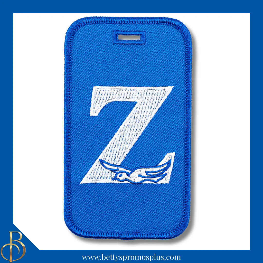 Zeta Phi Beta ΖΦΒ Z with Dove Embroidered Luggage Tag-Zeta Phi Beta Paraphernalia-Zeta Phi Beta Luggage Tag-Betty's Promos Plus