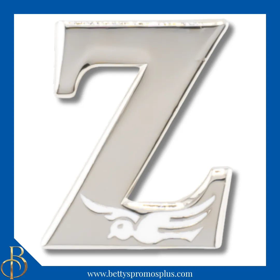 Zeta Phi Beta ΖΦΒ Z with Dove Sorority Lapel Pin-Silver-Zeta Phi Beta Paraphernalia-Zeta Phi Beta Lapel Pin-Betty's Promos Plus