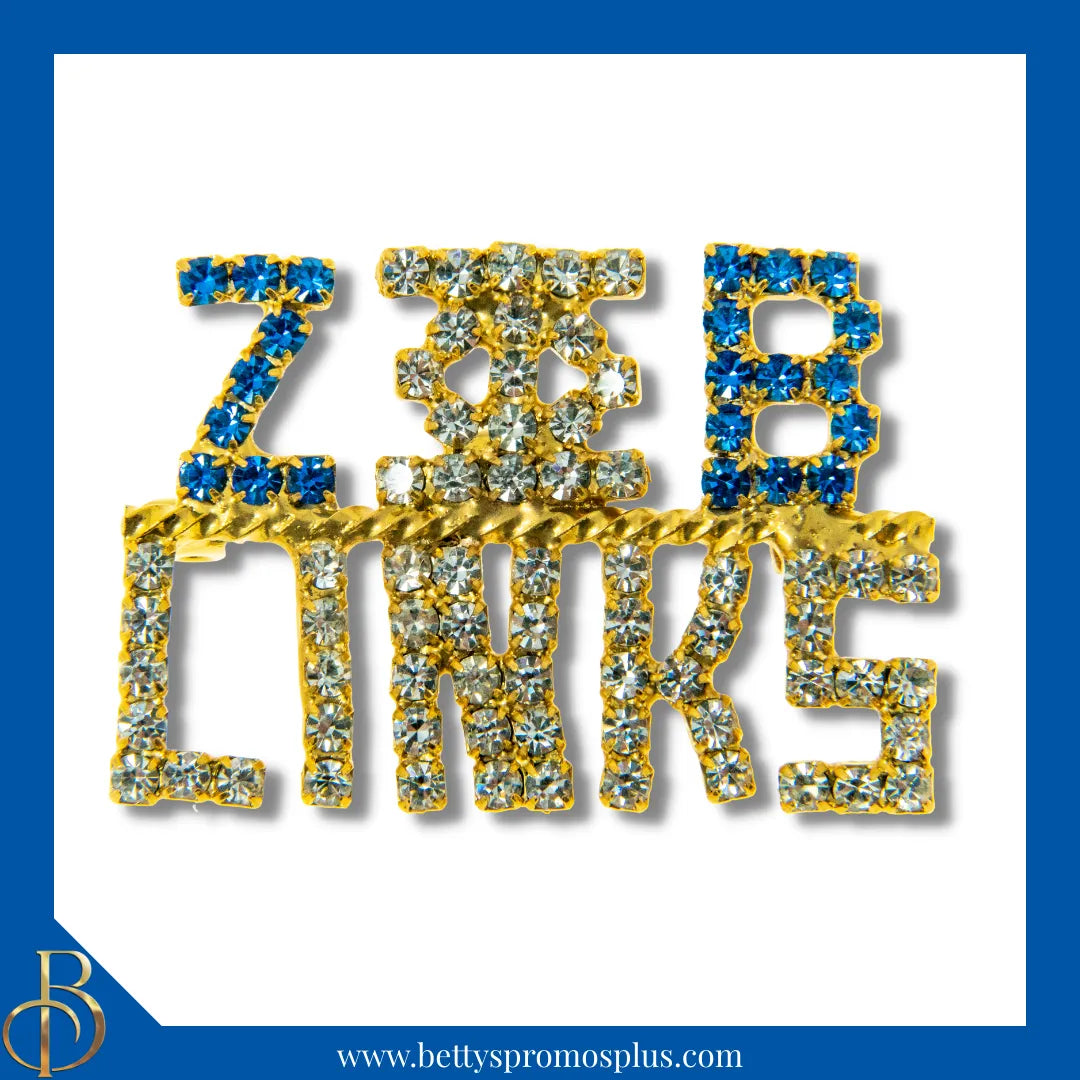 Zeta Phi Beta ΖΦΒ/Links Sorority Rhinestone Pin-Gold-Zeta Phi Beta Paraphernalia-Zeta Phi Beta Rhinestone Pin-Betty's Promos Plus