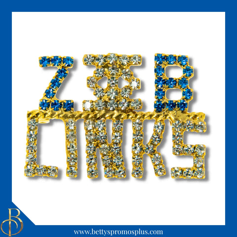 Zeta Phi Beta ΖΦΒ/Links Sorority Rhinestone Pin-Gold-Zeta Phi Beta Paraphernalia-Zeta Phi Beta Rhinestone Pin-Betty's Promos Plus