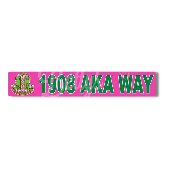 Alpha Kappa Alpha 1908 AKA Way Street SignPink-Betty's Promos Plus Greek Paraphernalia