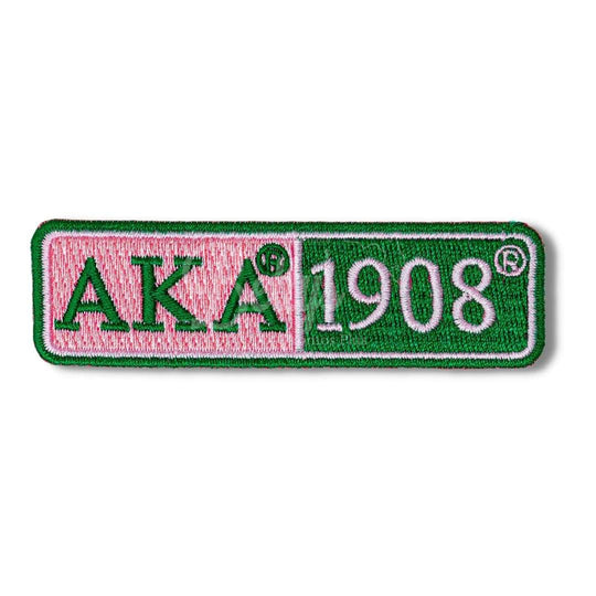 Alpha Kappa Alpha AKA 1908 Rectangular PatchPink-Betty's Promos Plus Greek Paraphernalia