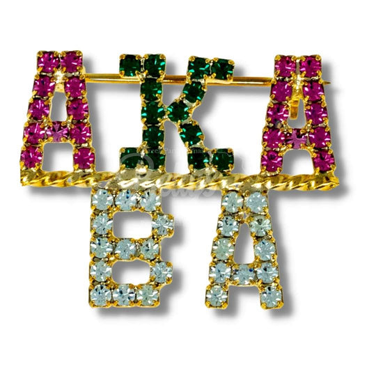 Alpha Kappa Alpha AKA Beta Alpha Rhinestone PinGold-Betty's Promos Plus Greek Paraphernalia