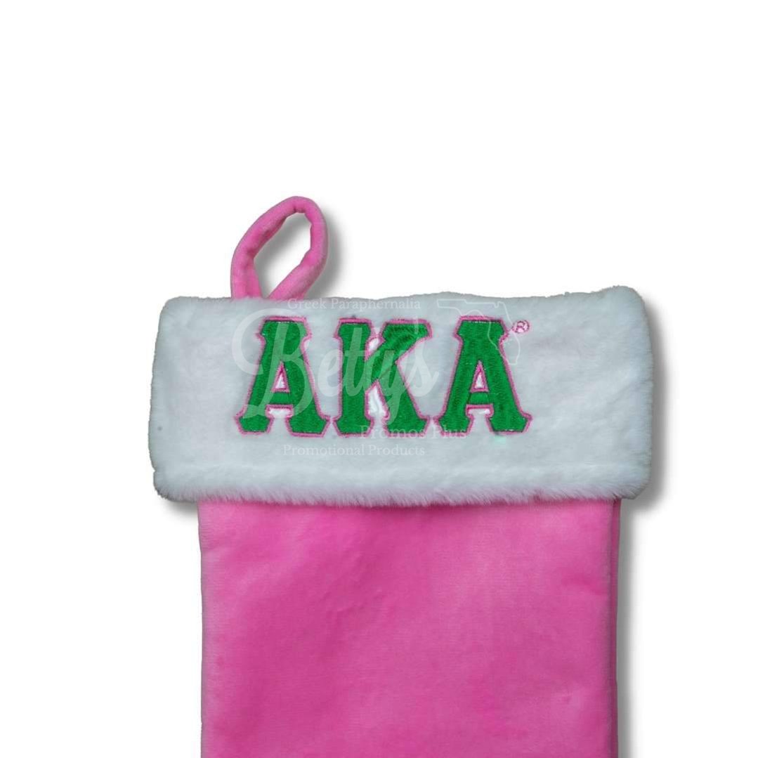Alpha Kappa Alpha AKA Christmas StockingPink-Betty's Promos Plus Greek Paraphernalia