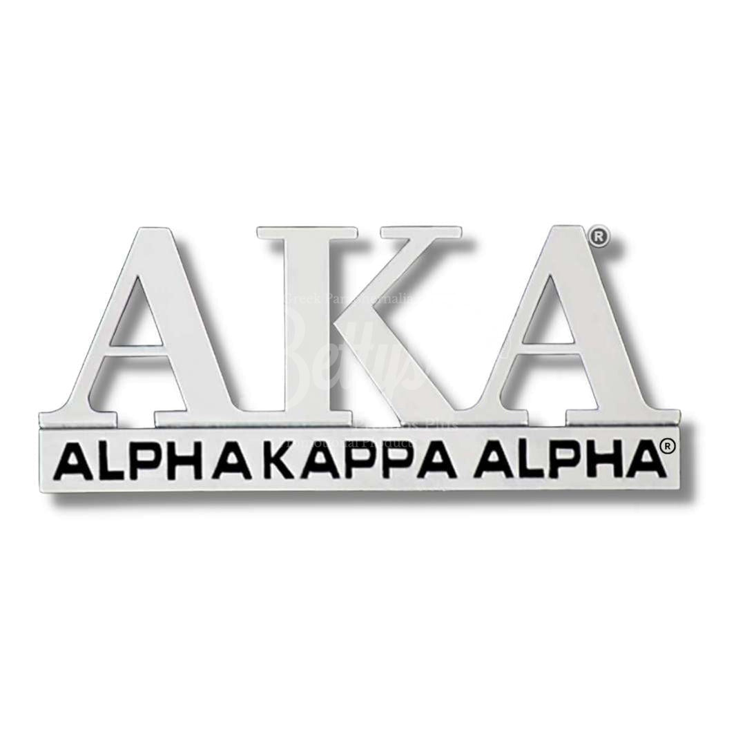 Alpha Kappa Alpha AKA Chrome Car Auto Emblem Sticker DecalSilver-Betty's Promos Plus Greek Paraphernalia