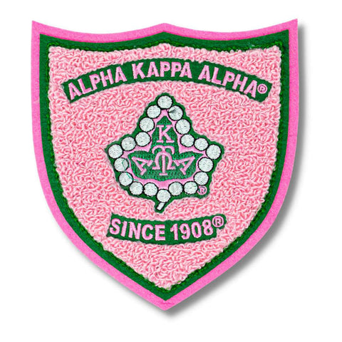 Alpha Kappa Alpha AKA Embroidered Crest Sew-On Chenille PatchPink-Betty's Promos Plus Greek Paraphernalia