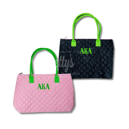Alpha Kappa Alpha AKA Embroidered Greek Letters Quilted Bag Purse-Betty's Promos Plus Greek Paraphernalia