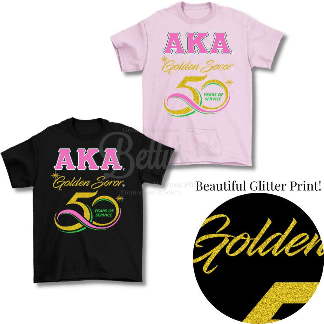 Alpha Kappa Alpha AKA Golden Soror T-Shirt-Betty's Promos Plus Greek Paraphernalia