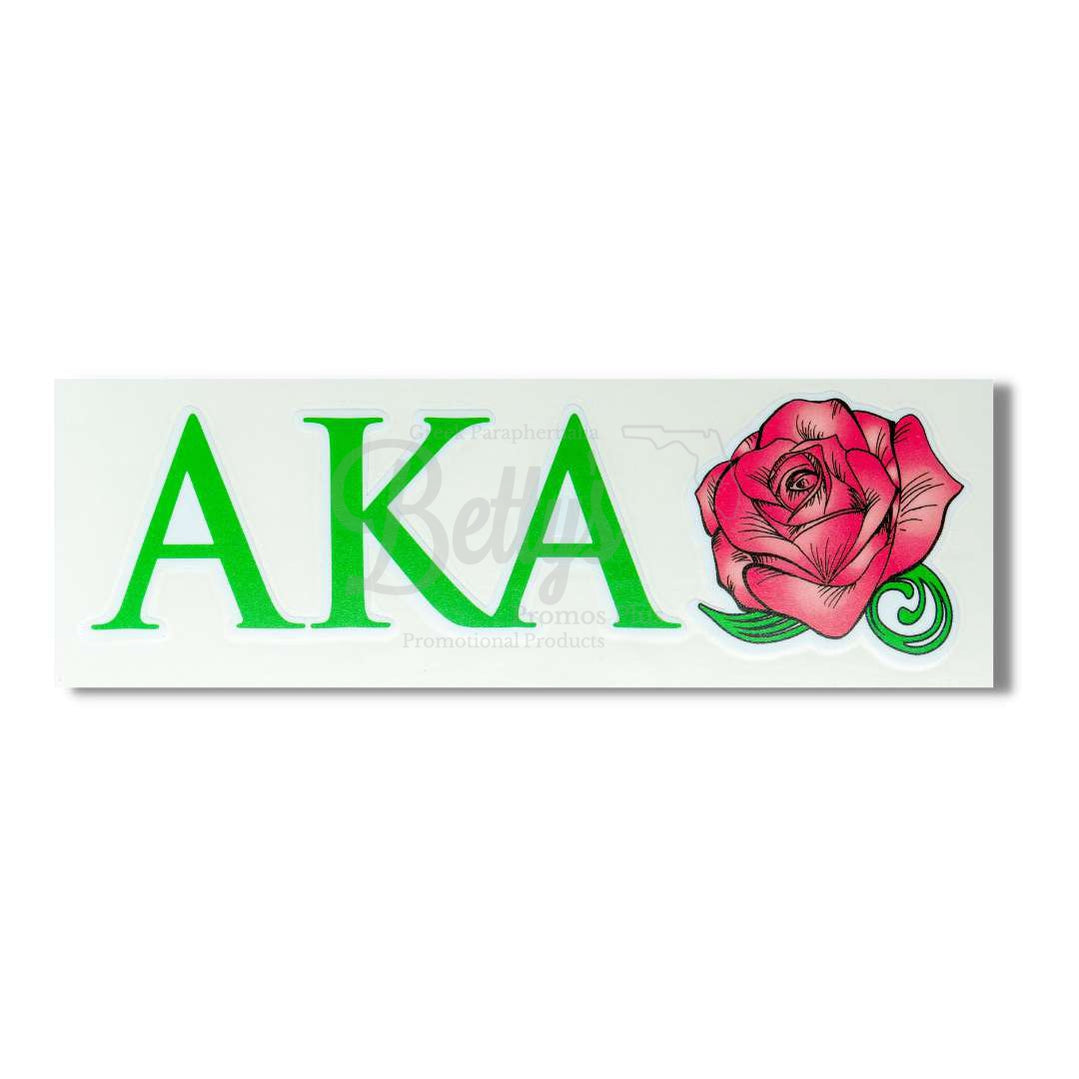 Alpha Kappa Alpha AKA Greek Letter Rose Sticker DecalPink-Betty's Promos Plus Greek Paraphernalia