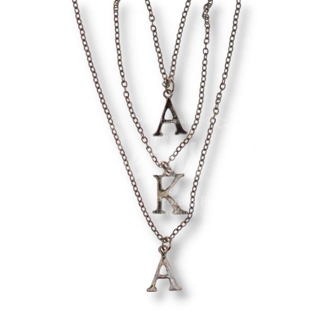 Alpha Kappa Alpha AKA Greek Letters Multi Strand NecklaceSilver-Betty's Promos Plus Greek Paraphernalia
