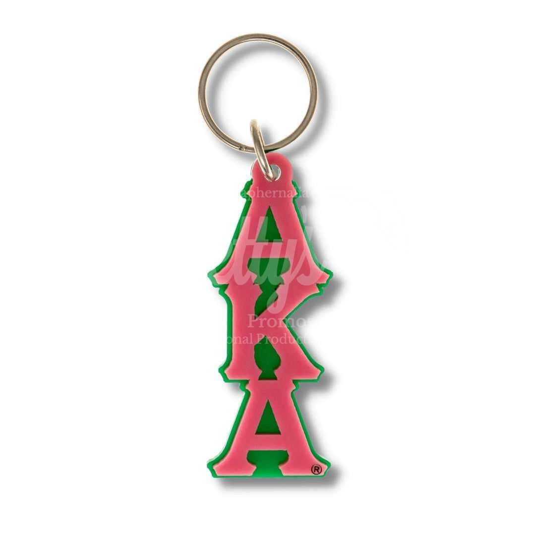 Alpha Kappa Alpha AKA Greek Letters Vertical Acrylic KeychainPink Opaque-Large-Betty's Promos Plus Greek Paraphernalia