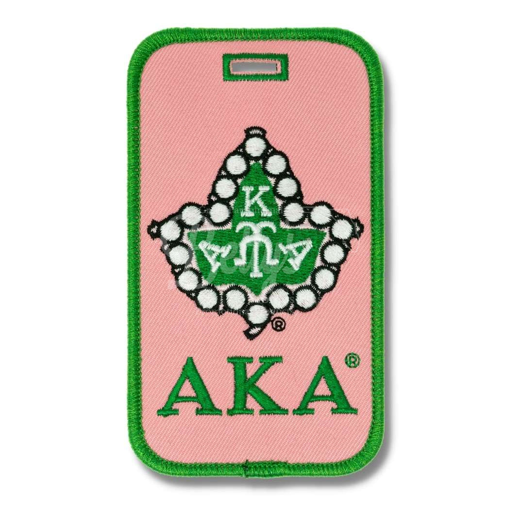 Alpha Kappa Alpha AKA Ivy Embroidered Luggage TagPink-Betty's Promos Plus Greek Paraphernalia