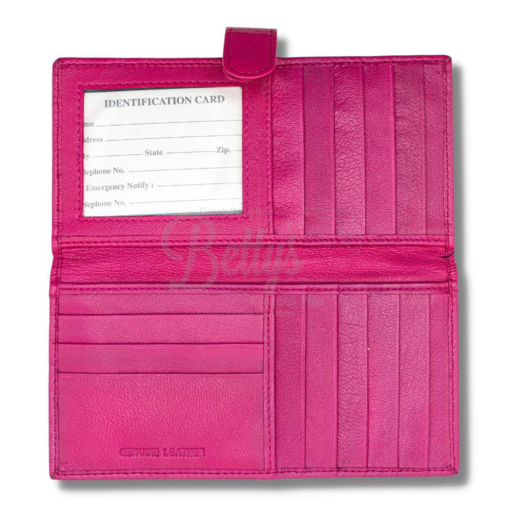 Alpha Kappa Alpha AKA Leather Checkbook Holder WalletPink-Betty's Promos Plus Greek Paraphernalia