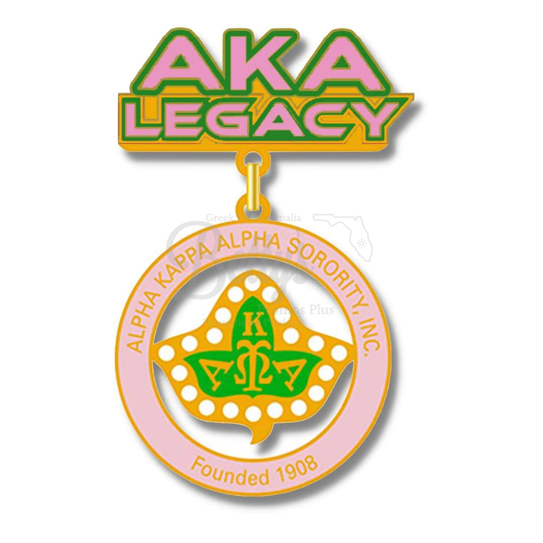 Alpha Kappa Alpha AKA Legacy Medallion Greek Lapel PinPink-Betty's Promos Plus Greek Paraphernalia