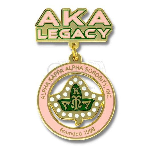 Alpha Kappa Alpha AKA Legacy Medallion Greek Lapel PinPink-Betty's Promos Plus Greek Paraphernalia