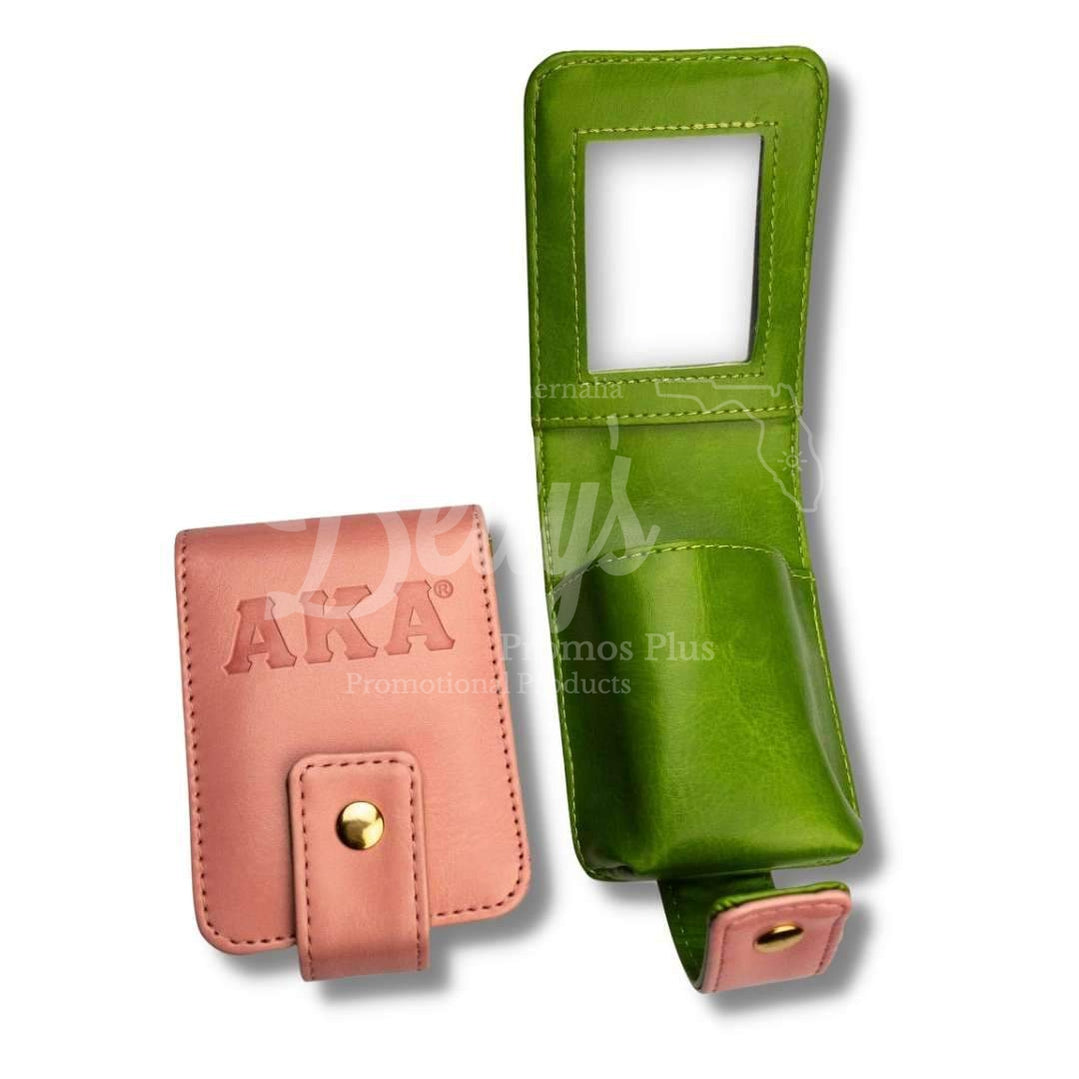 Alpha Kappa Alpha AKA Lipstick Holder Travel Lipstick Case Dual Lip Balm Holder-Betty's Promos Plus Greek Paraphernalia