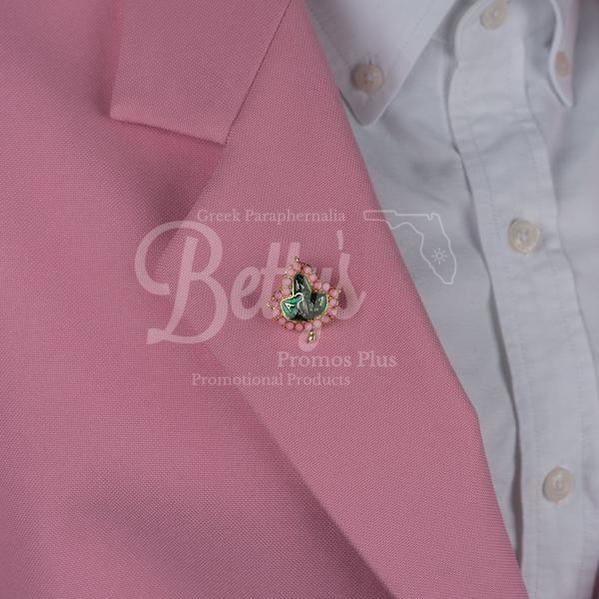 Alpha Kappa Alpha AKA Pink & Green Pearl Ivy Greek Lapel PinPink-Betty's Promos Plus Greek Paraphernalia