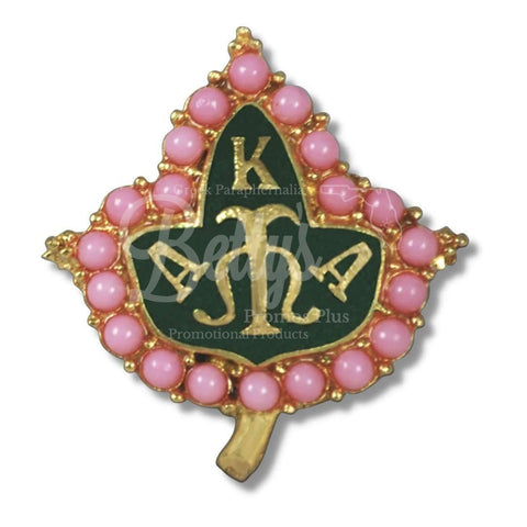 Alpha Kappa Alpha "AKA Pink & Green Pearl Ivy" Greek Lapel PinPink-Betty's Promos Plus Greek Paraphernalia