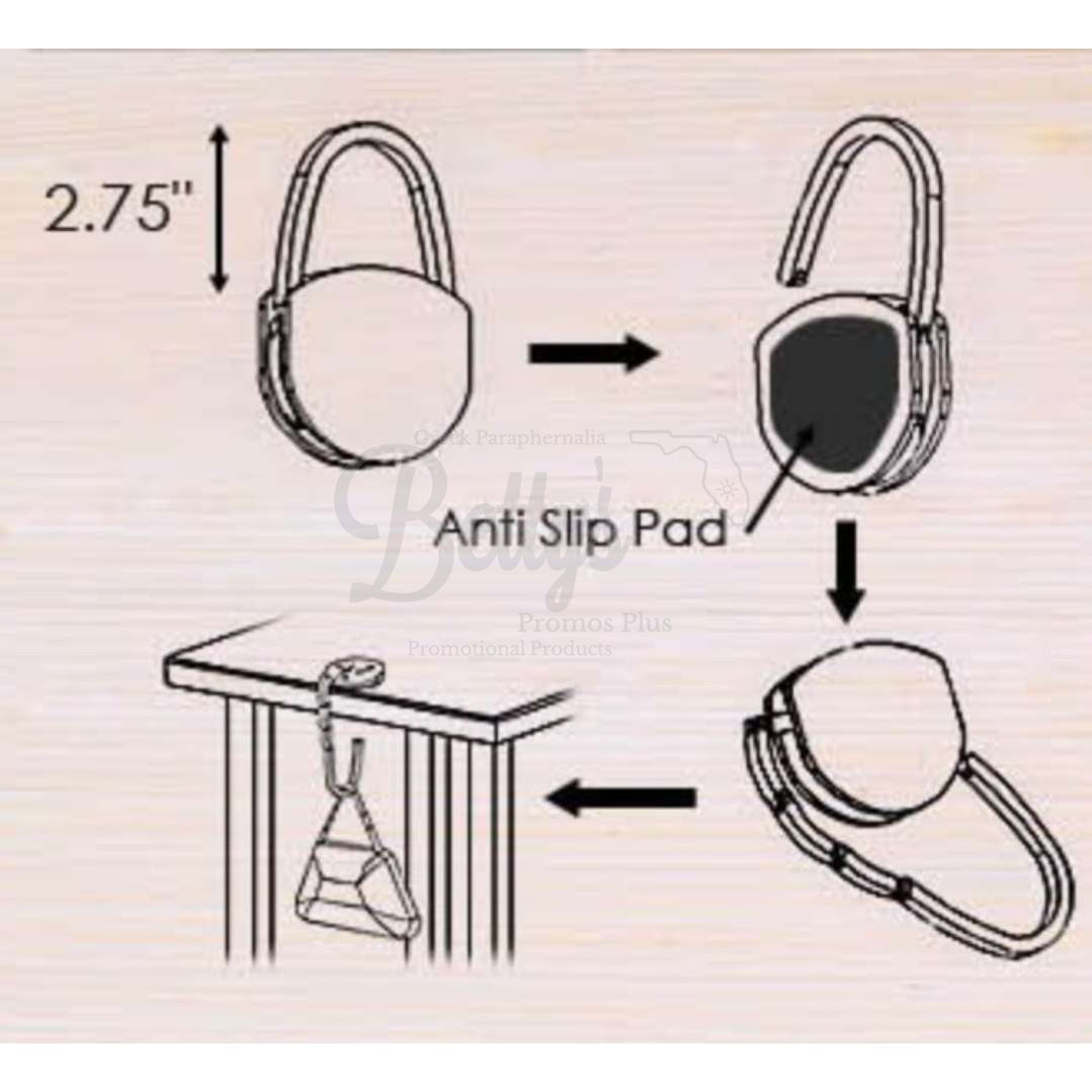 Portable Metal Foldable Bag Purse Hook Handbag Hanger Diamond Folding Table  Hook Table Hanger Desk Hooks
