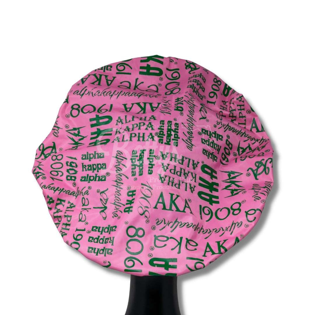 Alpha Kappa Alpha AKA Signature Shower Cap-Betty's Promos Plus Greek Paraphernalia