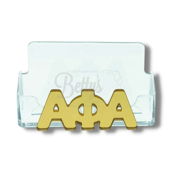 Alpha Phi Alpha ΑΦΑ Acrylic Business Card HolderGold-Betty's Promos Plus Greek Paraphernalia