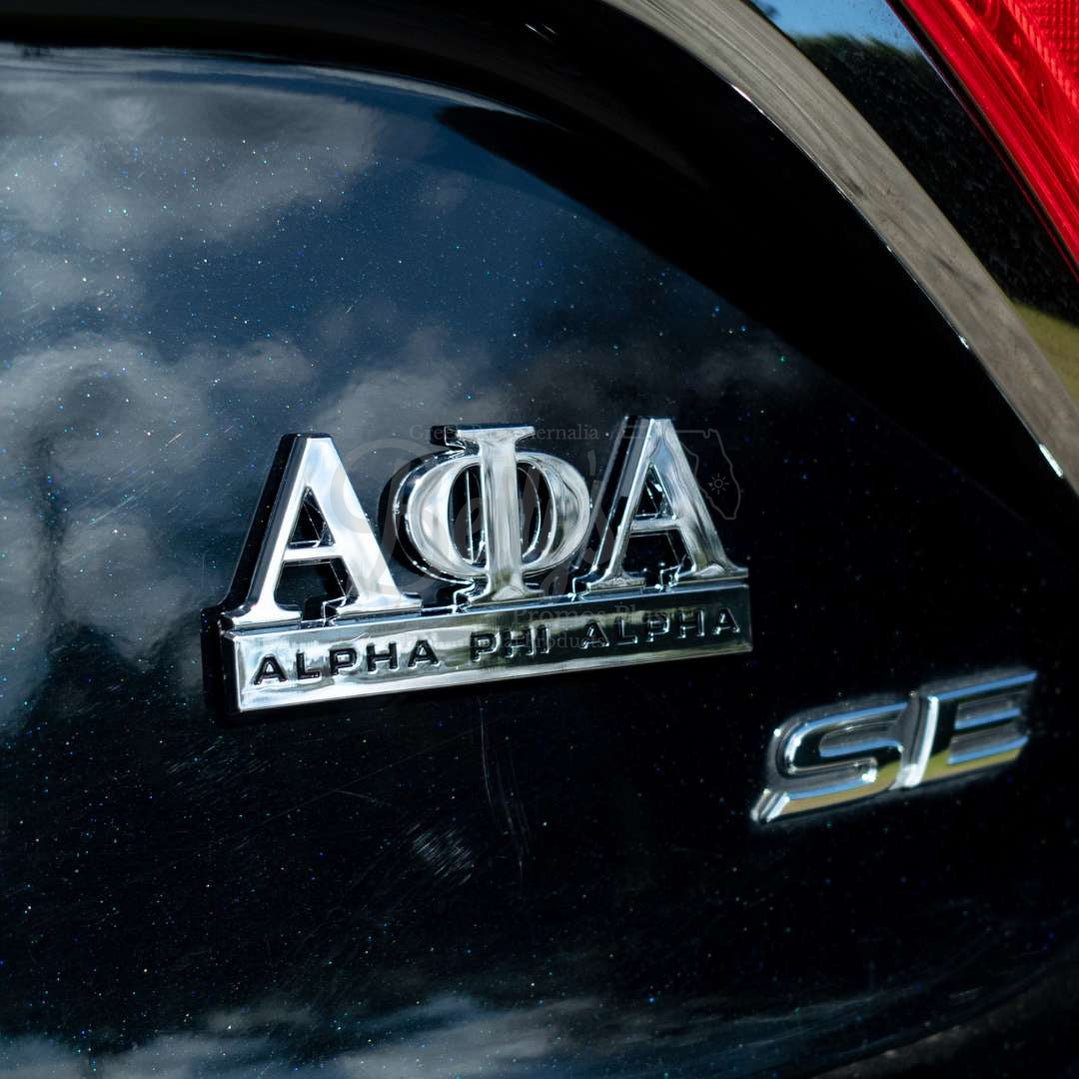 Alpha Phi Alpha ΑΦΑ Chrome Car Auto Emblem Sticker Decal-Betty's Promos Plus Greek Paraphernalia