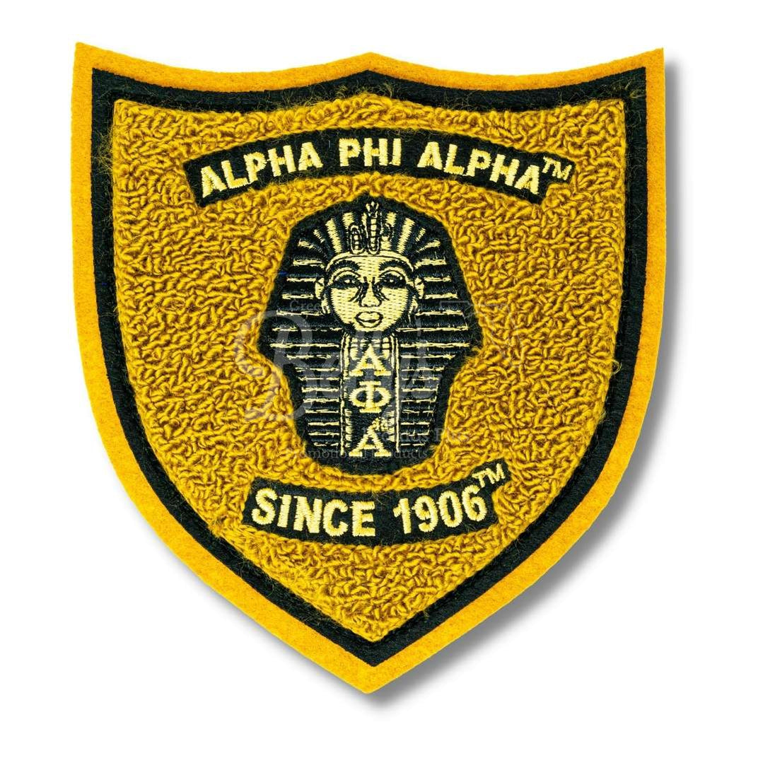 Alpha Phi Alpha ΑΦΑ Embroidered Crest Chenille PatchGold-Betty's Promos Plus Greek Paraphernalia