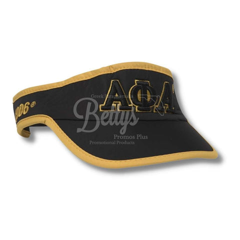 Alpha Phi Alpha ΑΦΑ Greek Letters Featherlight Embroidered Moisture Wicking VisorBlack-Betty's Promos Plus Greek Paraphernalia