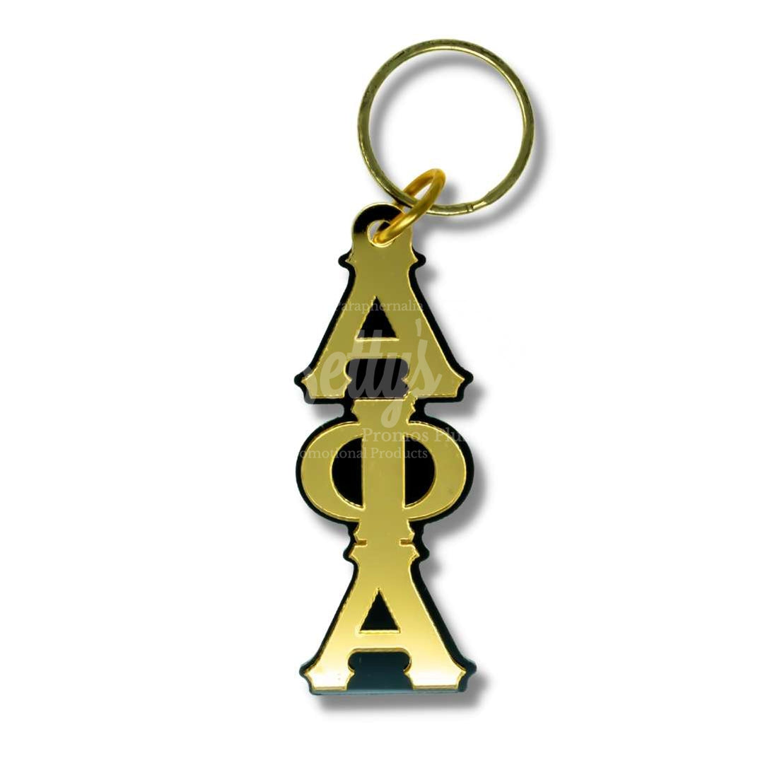 Alpha Phi Alpha ΑΦΑ Greek Letters Vertical Acrylic KeychainGold-Large-Betty's Promos Plus Greek Paraphernalia