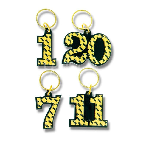 Alpha Phi Alpha ΑΦΑ Line Number Mirrored Acrylic Keychain-Betty's Promos Plus Greek Paraphernalia