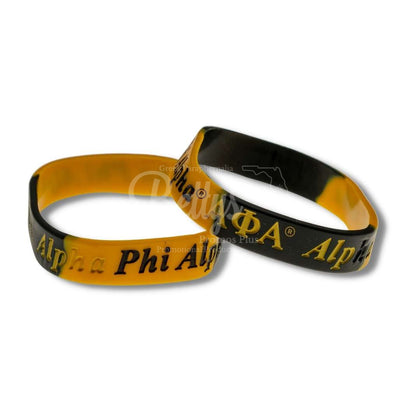 Alpha Phi Alpha ΑΦΑ Rubber Silicone Wristband BraceletBlack-Betty's Promos Plus Greek Paraphernalia