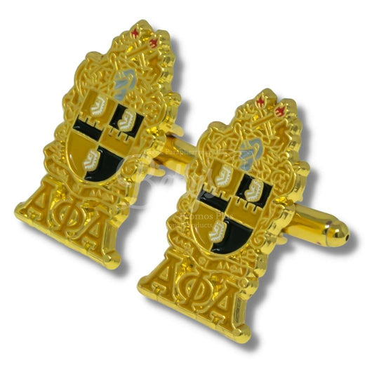 Alpha Phi Alpha ΑΦΑ Shield Cuff LinksGold-Betty's Promos Plus Greek Paraphernalia