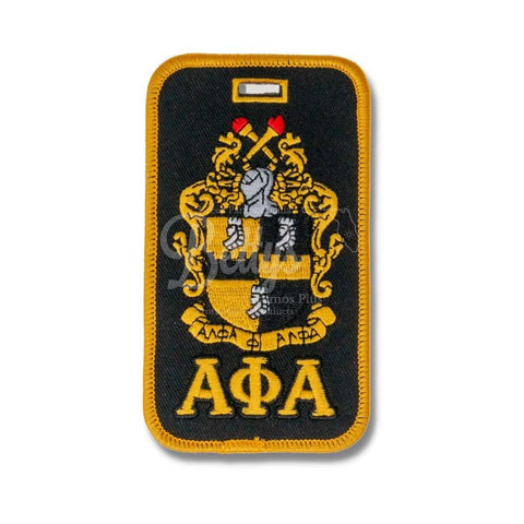 Alpha Phi Alpha ΑΦΑ Shield Embroidered Luggage TagBlack-Betty's Promos Plus Greek Paraphernalia