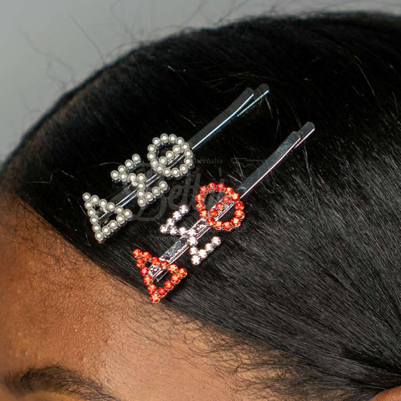 Delta Sigma Theta ΔΣΘ 1913 Rhinestone Hair Pin Pearl Letter Metal Hair Clip Accessory for Hair-Betty's Promos Plus Greek Paraphernalia