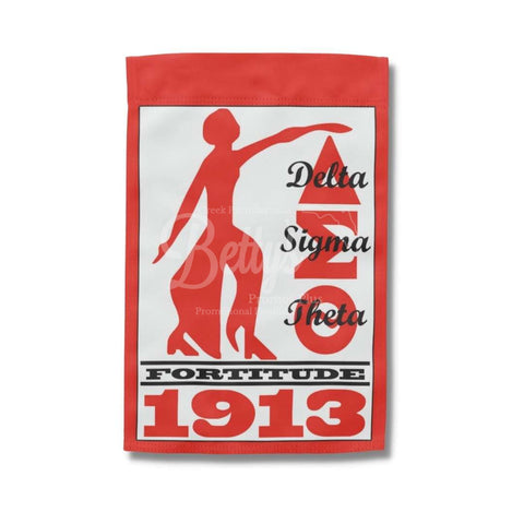 Delta Sigma Theta ΔΣΘ 2-sided 12.5"x18" Nylon Garden Flag Yard FlagRed-Betty's Promos Plus Greek Paraphernalia