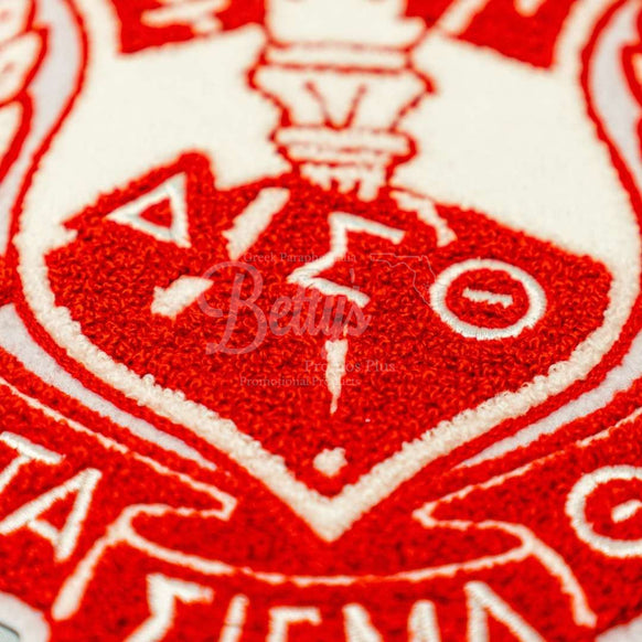 Delta Sigma Theta ΔΣΘ Chenille Shield Iron-on Embroidery PatchChenille-Betty's Promos Plus Greek Paraphernalia