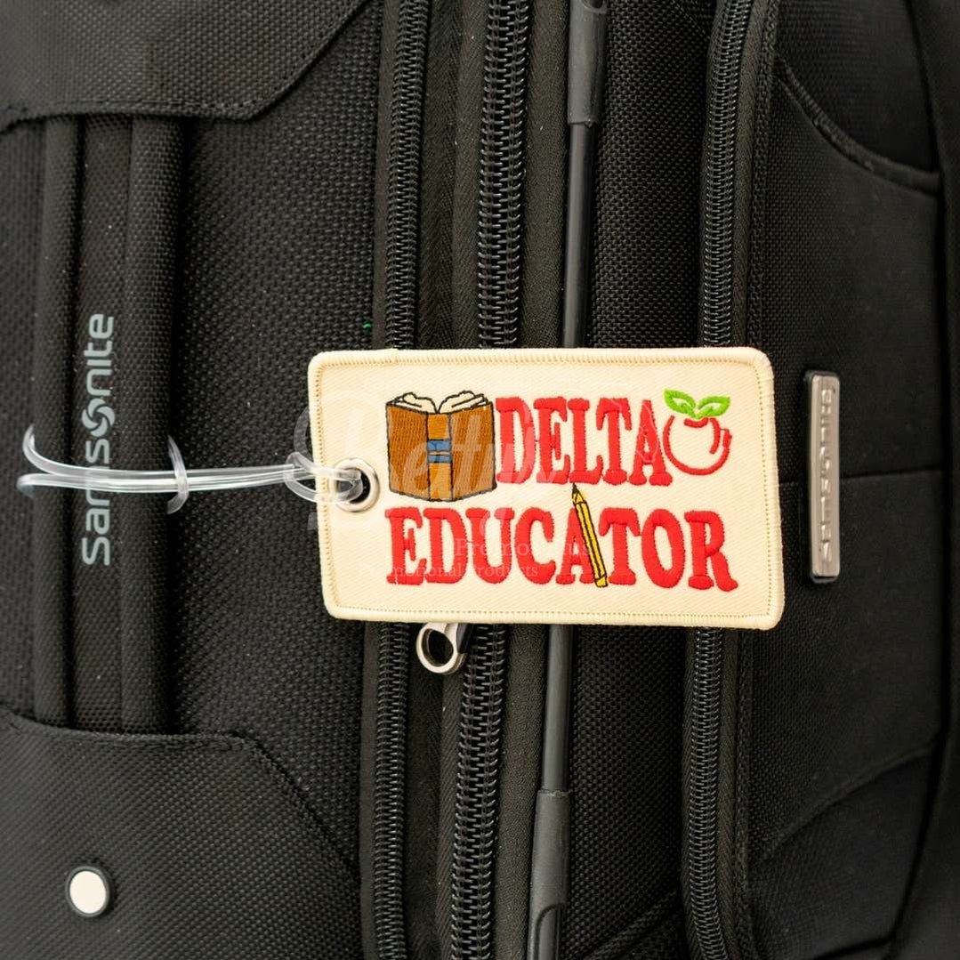 Delta Sigma Theta ΔΣΘ Educator Embroidered Luggage TagRed-Betty's Promos Plus Greek Paraphernalia