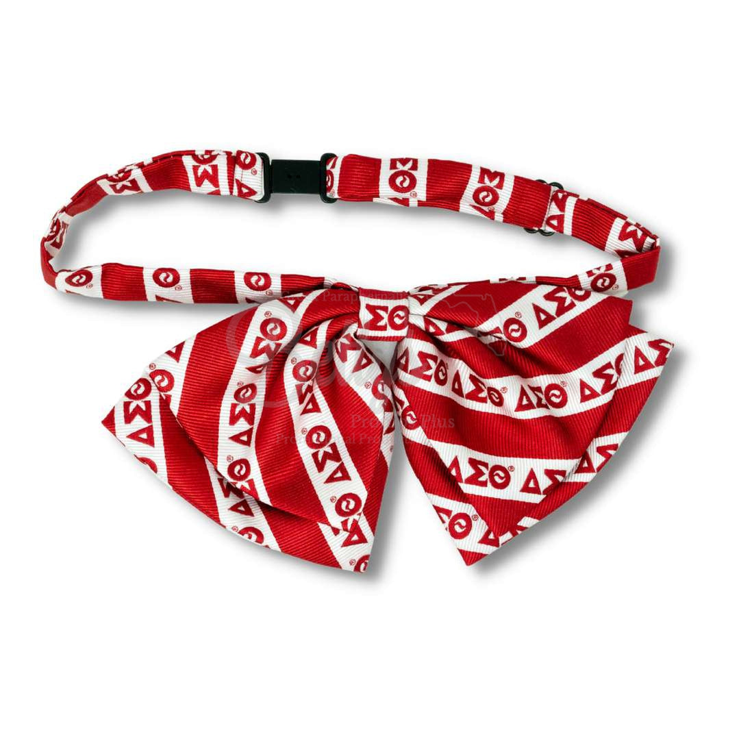 Delta Sigma Theta ΔΣΘ Greek Letters Floppy Bowtie Dress Shirt Bow TieRed-Bold ΔΣΘ Letters-Betty's Promos Plus Greek Paraphernalia