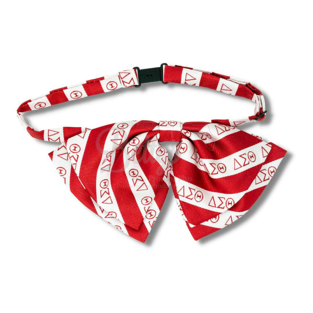 Delta Sigma Theta ΔΣΘ Greek Letters Floppy Bowtie Dress Shirt Bow TieRed-ΔΣΘ Letters-Betty's Promos Plus Greek Paraphernalia