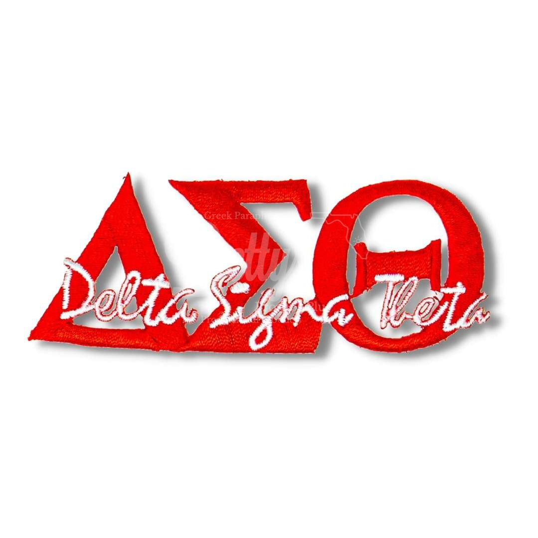 Delta Sigma Theta ΔΣΘ Greek Letters Iron-on Embroidered PatchRed-Betty's Promos Plus Greek Paraphernalia