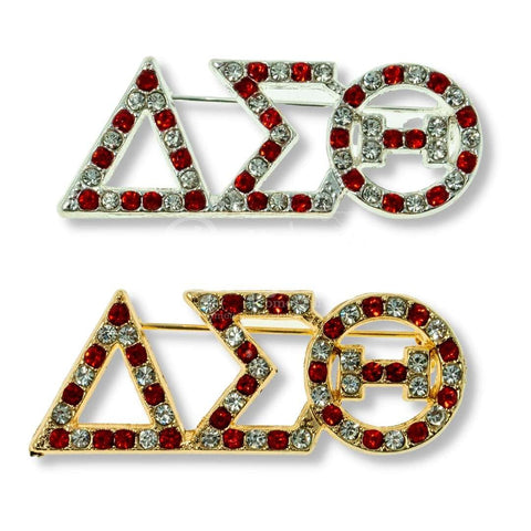 Delta Sigma Theta ΔΣΘ Greek Letters Rhinestone Pin-Betty's Promos Plus Greek Paraphernalia