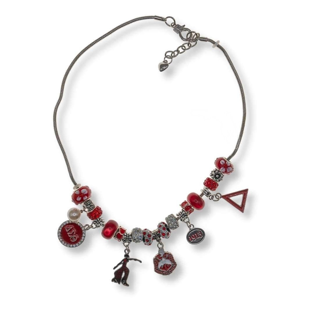 Delta Sigma Theta ΔΣΘ Multi Charm NecklaceSilver-Betty's Promos Plus Greek Paraphernalia